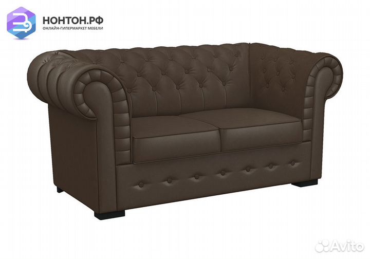 Диван Офисный 2-х местный коричневый