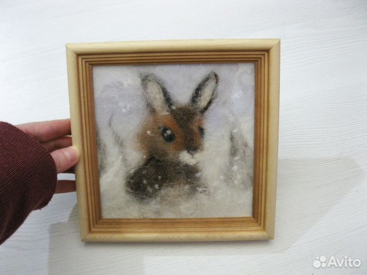 Картина шерстью символ года 