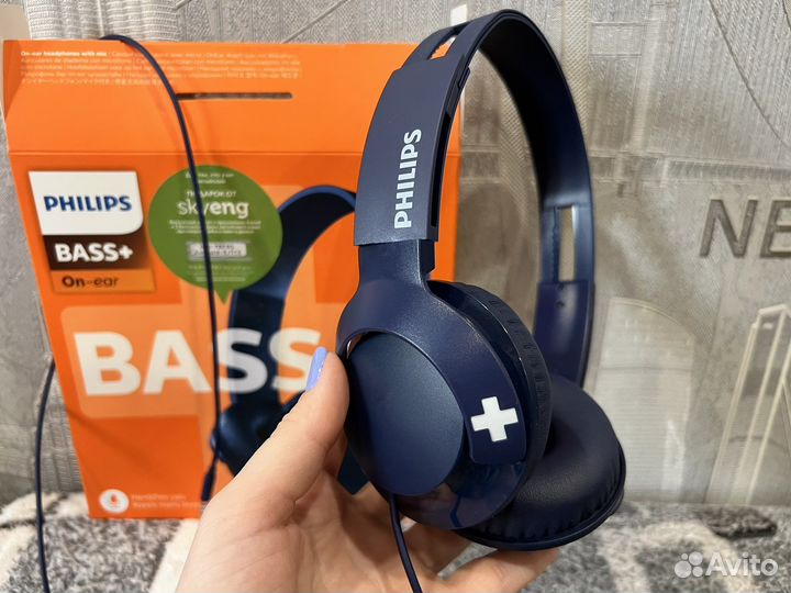 Наушники проводные philips bass+