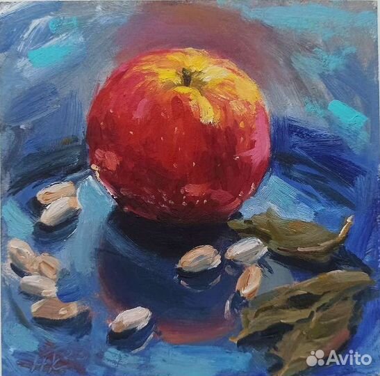 Этюд маслом оригинал, картина с луком