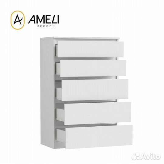 Комод с ящиками мори мк 700.5, Белый