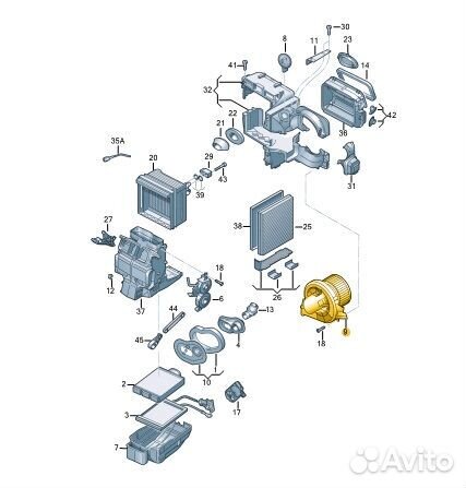 Мотор печки (Вентилятор отопитель) Volkswagen Polo