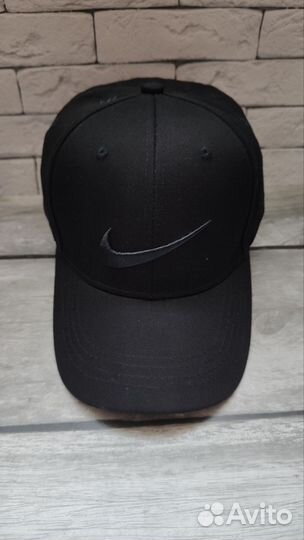 Кепка бейсболка nike черная на чёрном фоне летняя