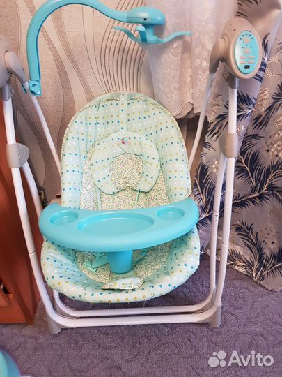 Электро-качели от 0 месяцев со столиком