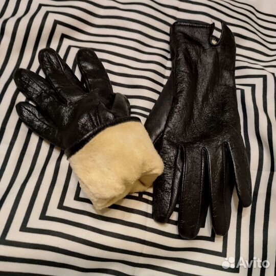 Перчатки женские кожаные