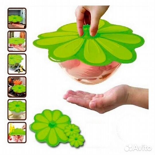 Силиконовые вакуумные крышки Lid Tastic - 3 шт