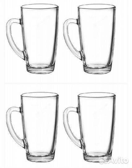 Новый набор из 4-х стеклянных кружек