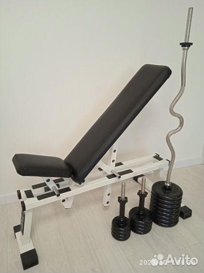 Скамья универсальная, гантели 2/29кг, гриф Z-обр