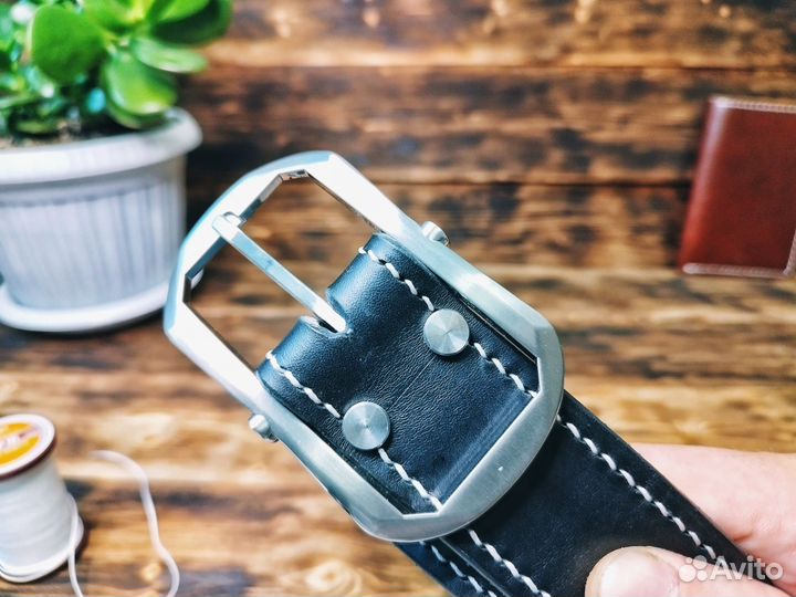 Ремень из натуральной кожи. Ручная работа