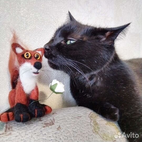 Игрушка Лис из шерсти, ручная работа