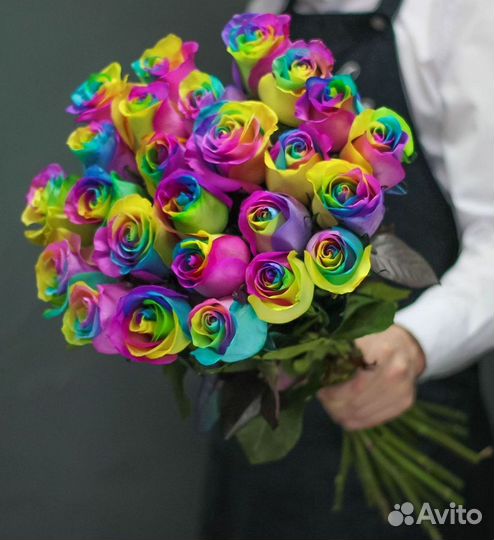 Радужные розы Букеты с доставкой