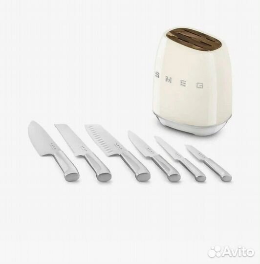 Набор кухонных ножей с подставкой smeg