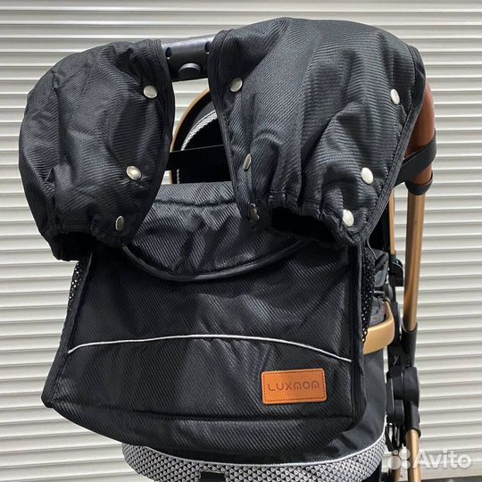 Легкая коляска трасфоремер 2в1 luxmom V9 (Черная)