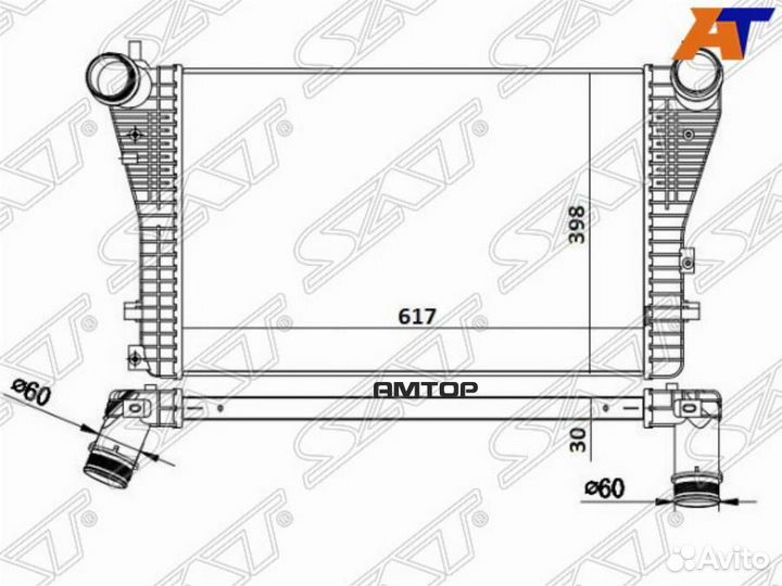 SAT ST-1K0145803AE Радиатор интеркулера VW passat