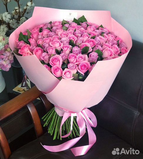 Букет розовых роз, цветы, доставка Платнировская