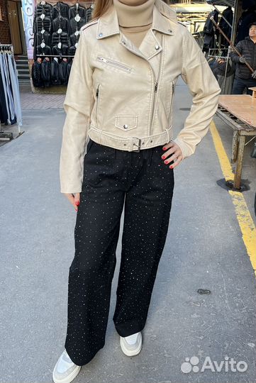 Брюки со стразами