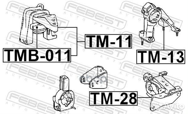 TM-11 опора двигателя праваяToyota Corolla 00