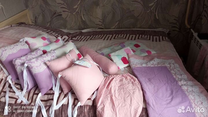 Бортики в кроватку для девочки