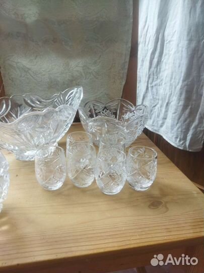 Ваза хрустальная СССР, салатники, рюмки