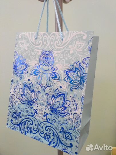 Пакет подарочный новогодний бумажный 26х32х12 см