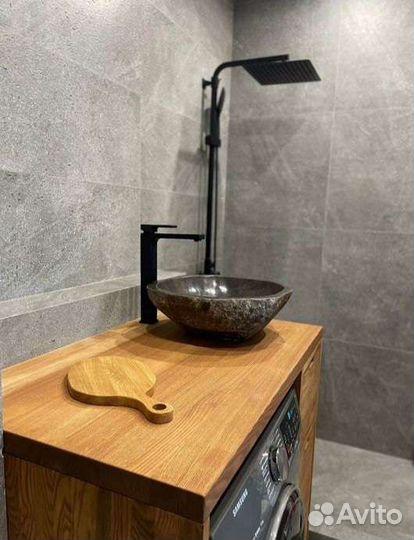 Тумба в ванную с водостойким покрытием из ясеня