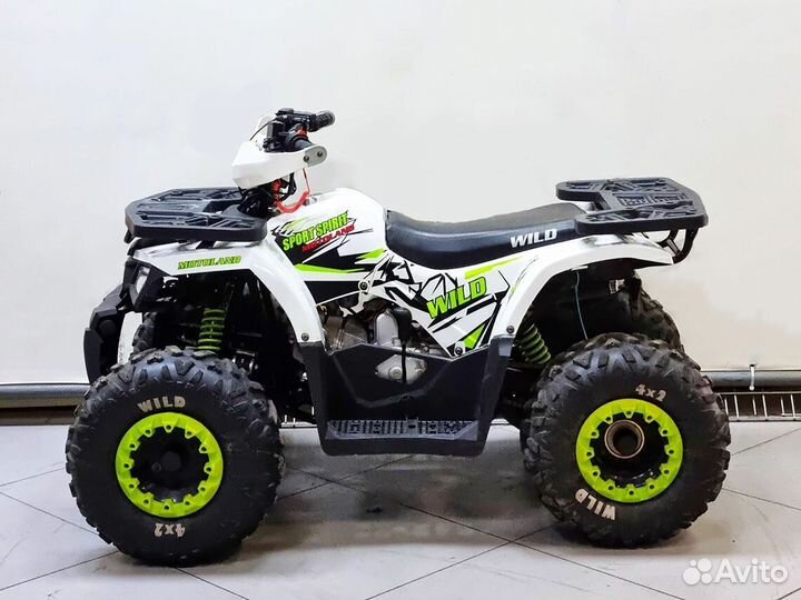 Квадроцикл Motoland wild 125 бело-зеленый