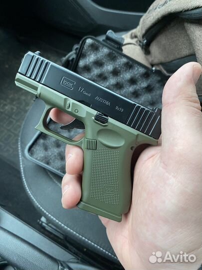 Пистолет турбо зажигалка Glock 17 зеленый