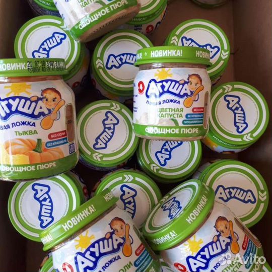 Овощное пюре Агуша в ассортименте