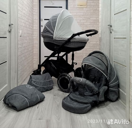 Серебристая Tytis Pio 2в1 Лён