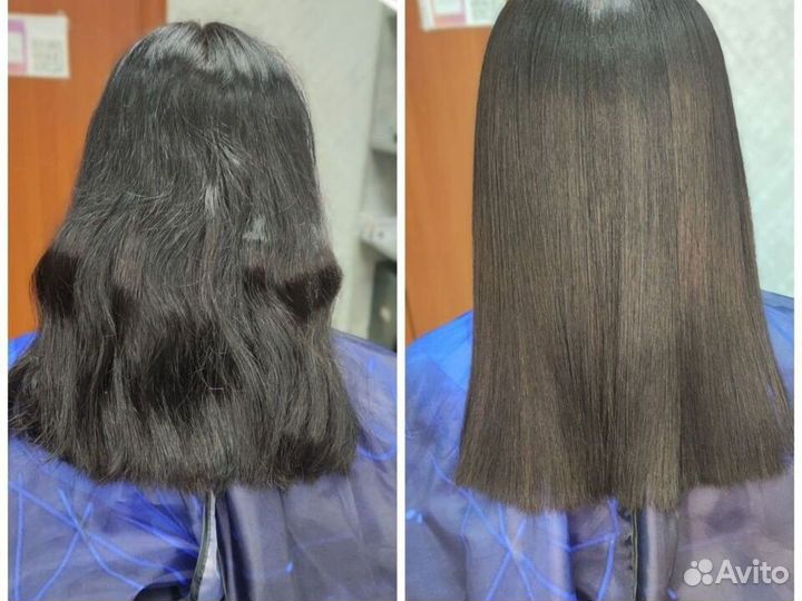 Кератиновое выпрямление волос