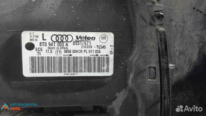 Фара левая Audi A5 8T 2008