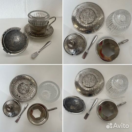 Горчичница мельхиор СССР Подносы