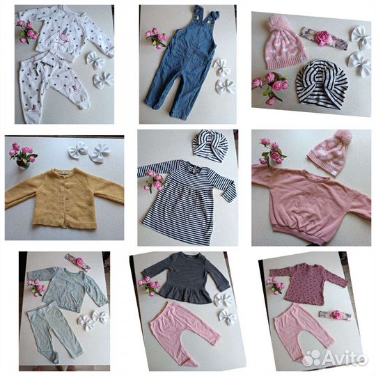 Пакет одежды на девочку 74-80см лот 2