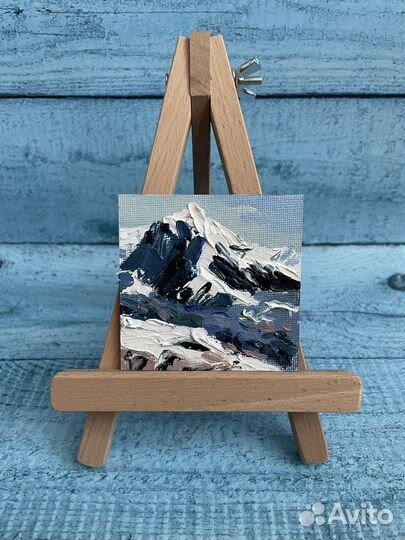 Горы - миниатюра картина маслом