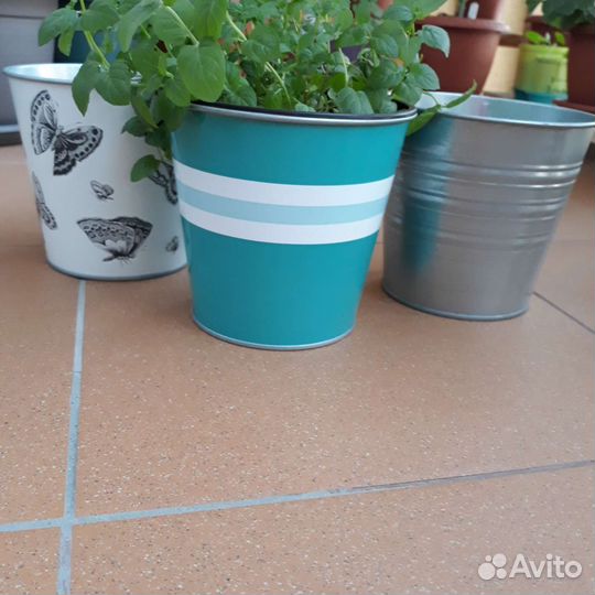 Кашпо для цветов IKEA алюминиевые