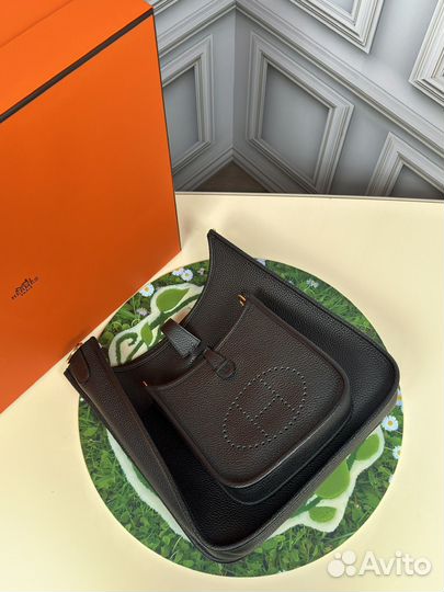 Кожаная женская сумка Hermes Evelyne
