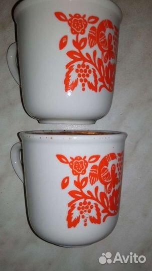 Чашка бокал СССР.птицы райские. за 2шт(рн пз)