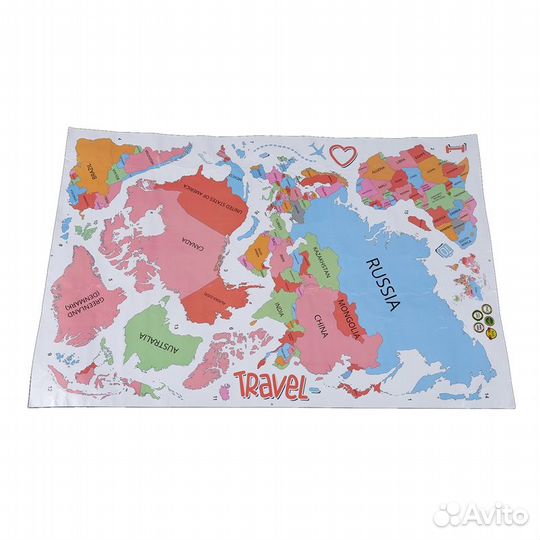 Виниловая наклейка карта мира (новая)