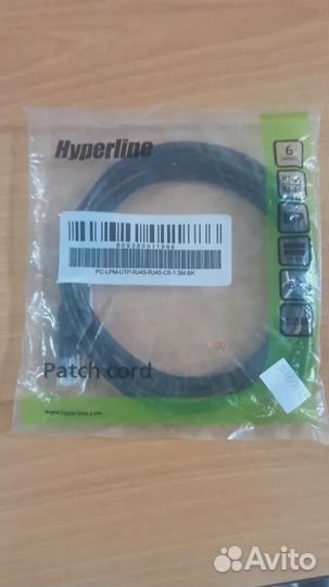 Патчкорд hyperline pc-lpm-utp-rj45-rj45-c6-1.5m-bk