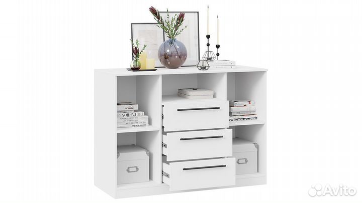 Комод белый 3 ящика 2 двери