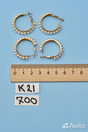 Винтажные клипсы кольца с жемчужинами.сша.К21. А