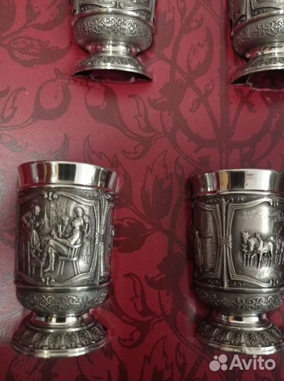 Оловянный набор графин и рюмки 