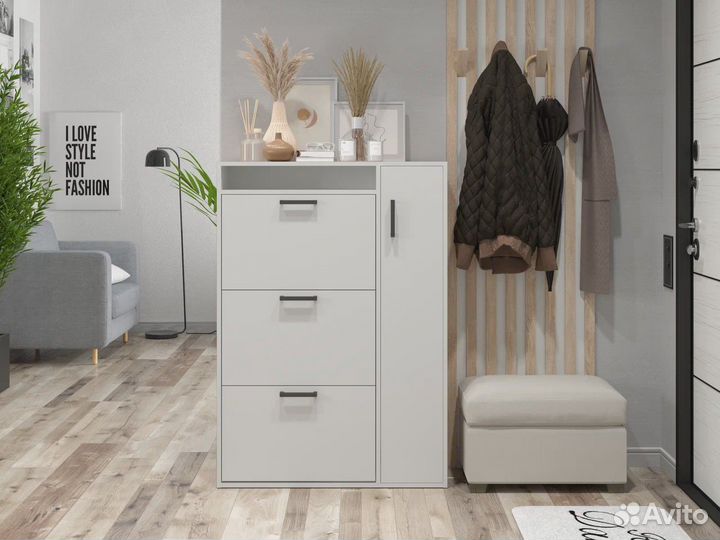 Обувница в прихожую белая