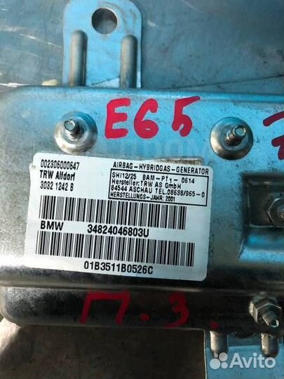 Airbag двери задний правый Bmw 745 E65 2003