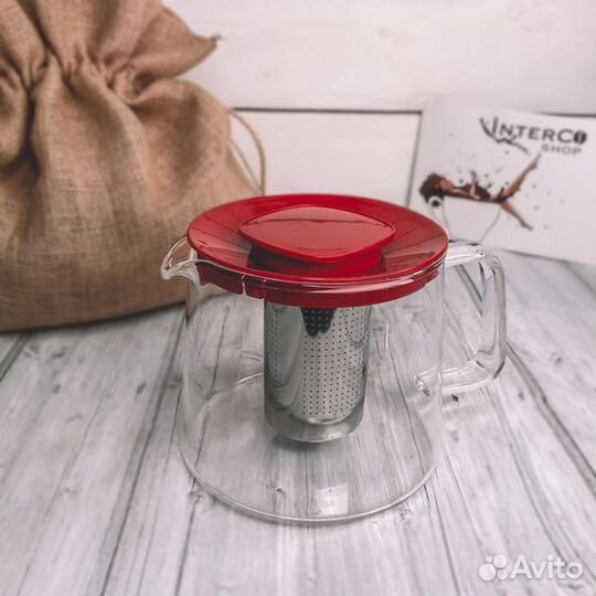 Чайник заварочный 1 л, красный