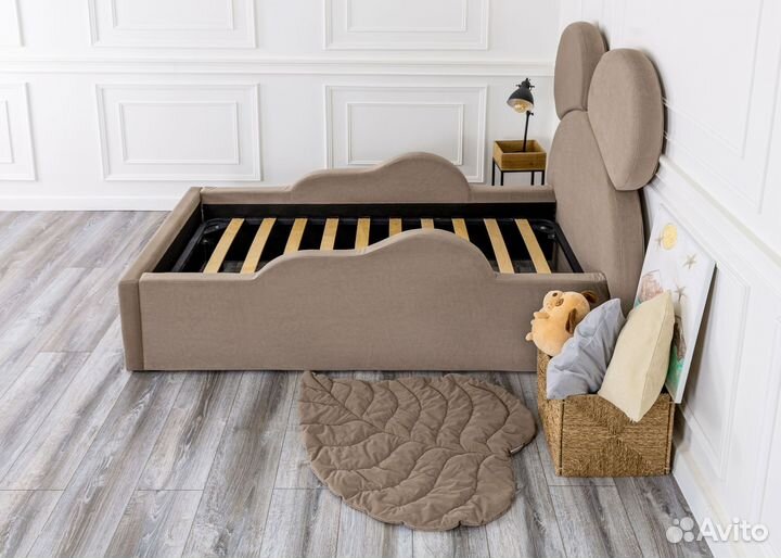 Кровать 80х160 детская Микки кофе