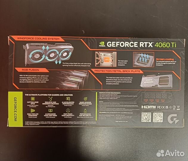 Видеокарта Gigabyte RTX 4060 Ti Gaming OC 8Gb