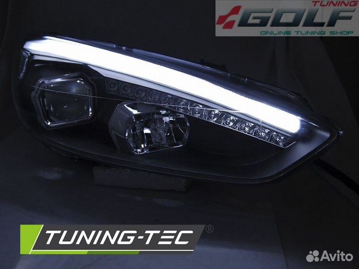 Ford Focus 3 15-18 Фары lightbar design черные