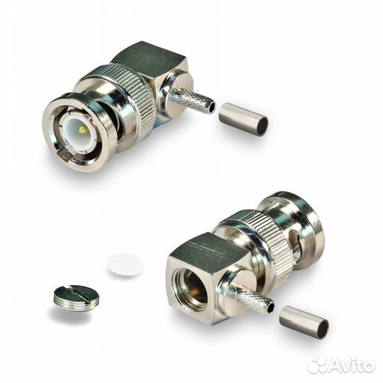 Разъем B-121L BNC(male) RG174, RG316 обжимной угло