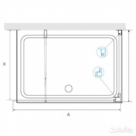 Душ. уголок RGW 90x90 Черный Walk In 351005199-14